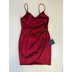 L NWT Lulu's Red Satin Dress